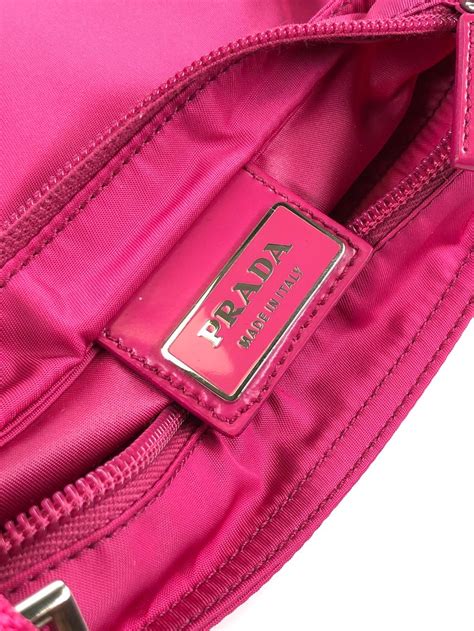 prada large hot pink 3 compartment handbag|pink nylon prada bag.